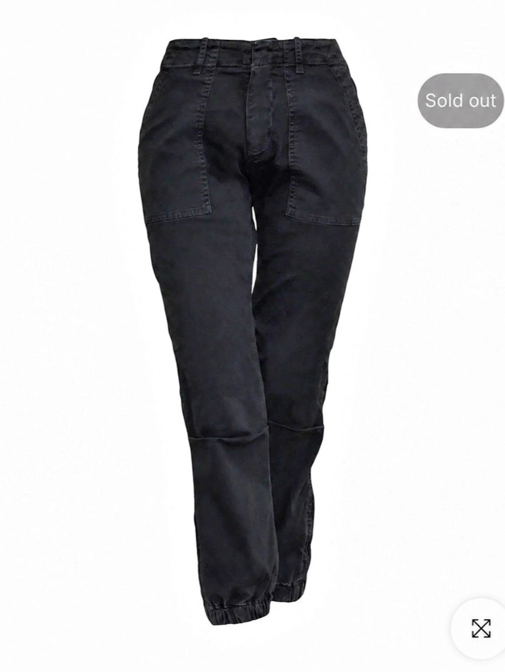 Nili Lotan Women’s Black Cotton Twill Cropped Military Utility Pants Sz 2